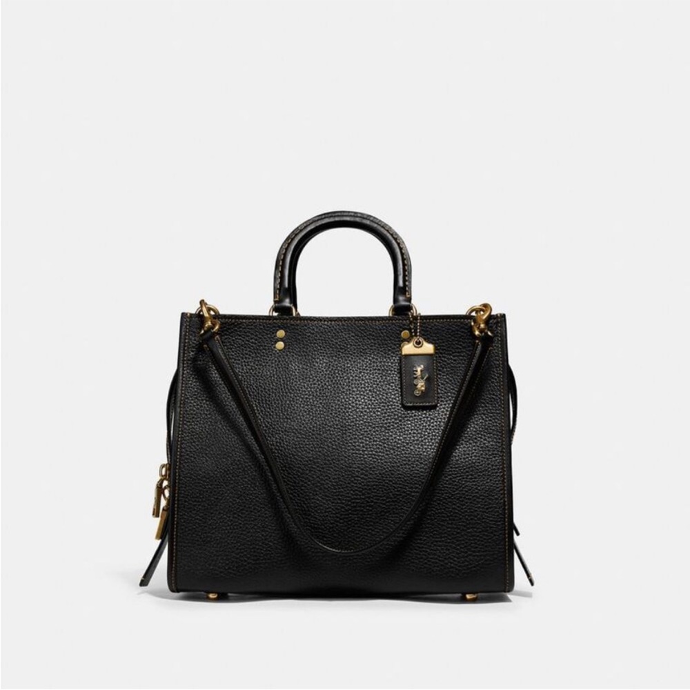 Coach Black Pebbled Leather Tote USED!